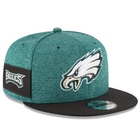 Men's Philadelphia Eagles New Era Midnight Green/Black 2018 NFL Sideline Home Official 9FIFTY Snapback Adjustable Hat 3058537